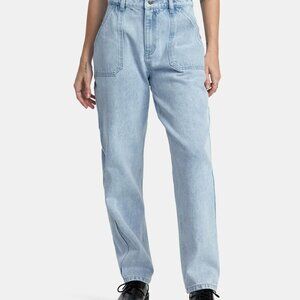 RVCA Recession Denim Straight Leg Jeans in Light Wash, Size 24